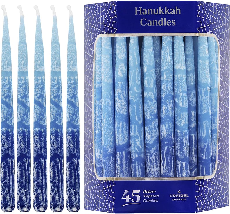 For the Menorah: Hanukkah Candles Multi Blue Hued Frosted Deluxe Tapered