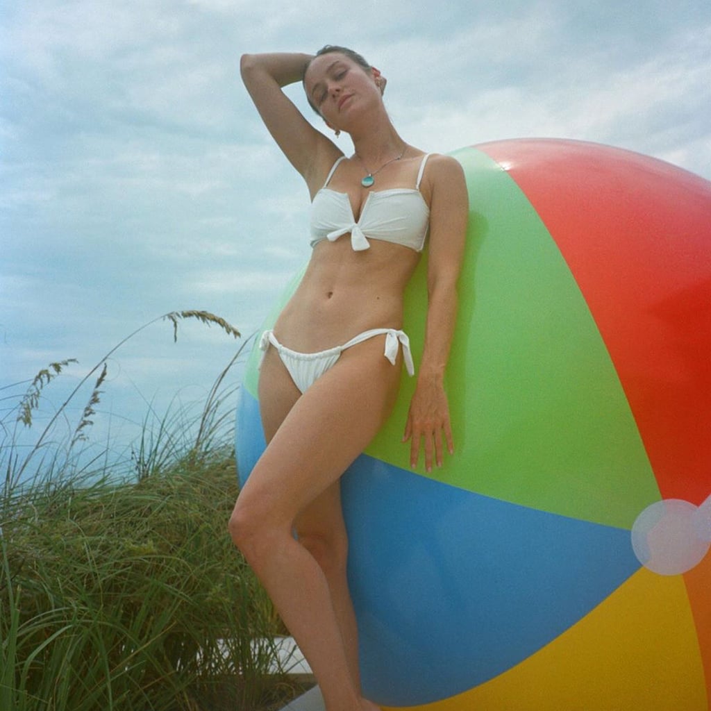 Brie Larson Wears A White Bikini On Holiday Popsugar Fashion Uk