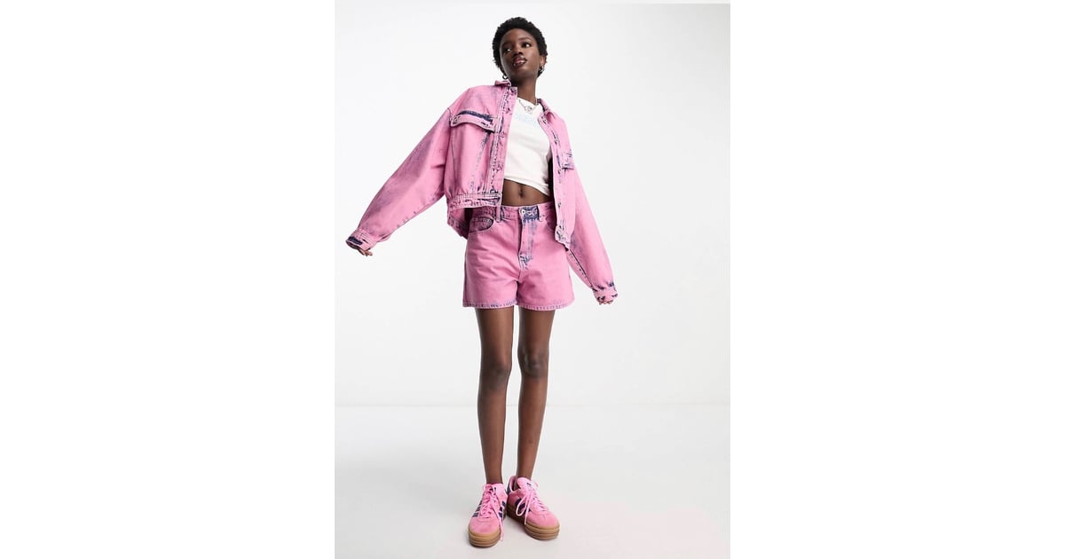 Pink Jean Jacket How to Style a Jean Jacket POPSUGAR Fashion UK Photo 7