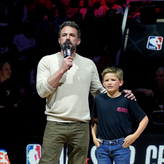 本·阿弗莱克和他的儿子参加NBA全明星名人游戏