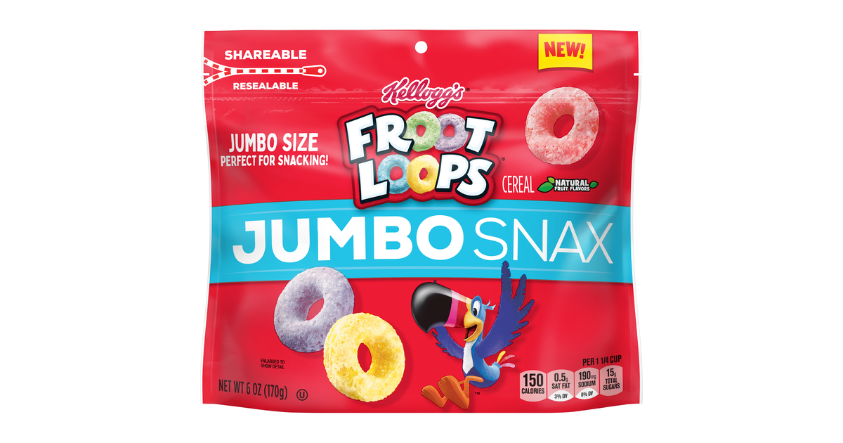 Kellogg's Froot Loops Jumbo Snax Cereal Kellogg's Cereal Jumbo Snax