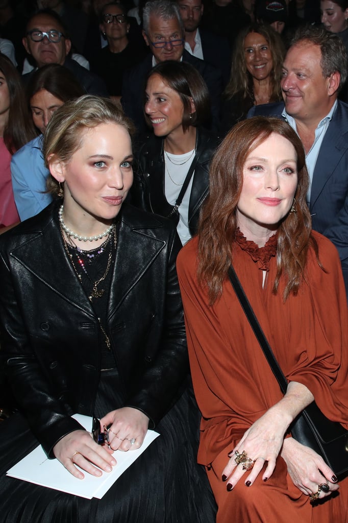 Jennifer Lawrence and Julianne Moore at Paris Fashion Week