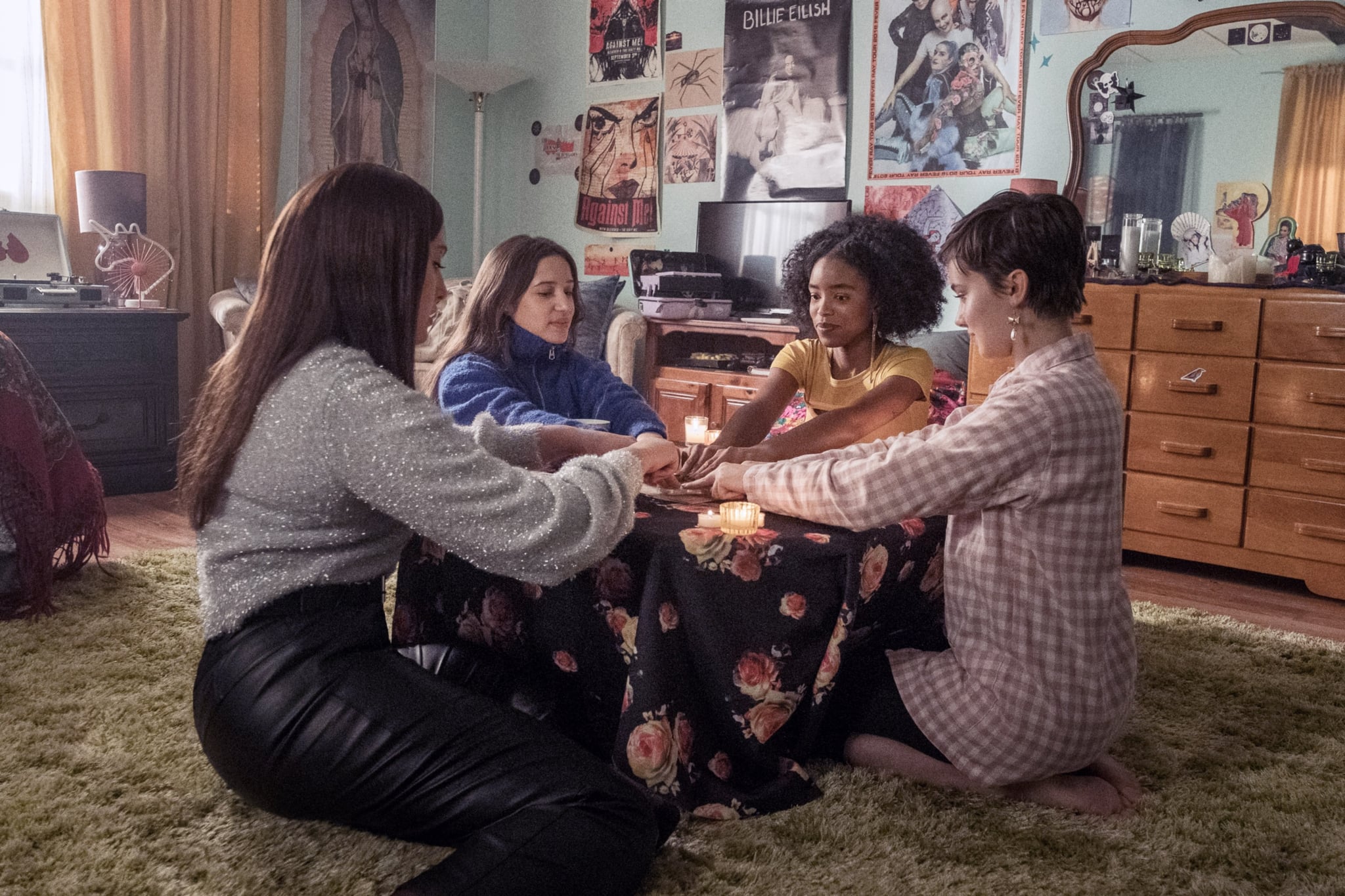 THE CRAFT: LEGACY, from left: Zoey Luna, Gideon Adlon, Lovie Simone, Cailee Spaeny, 2020. ph: Rafy /  Columbia Pictures / Courtesy Everett Collection