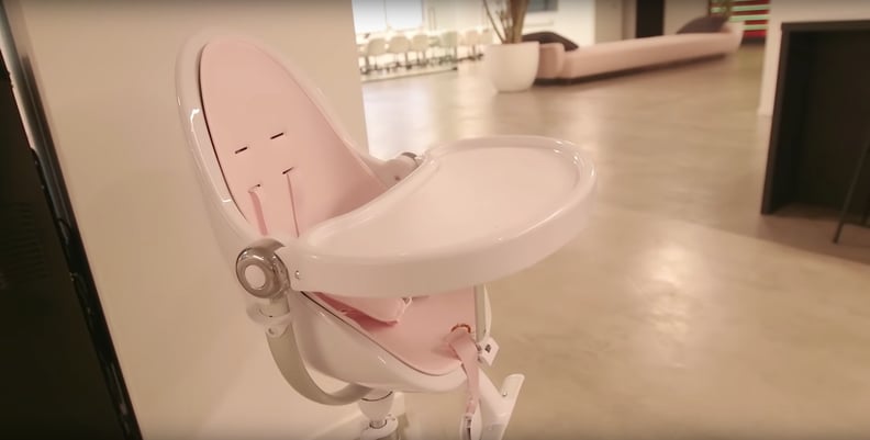 Aww, Stormi Has Her Own Pink Highchair Next to the Kitchen