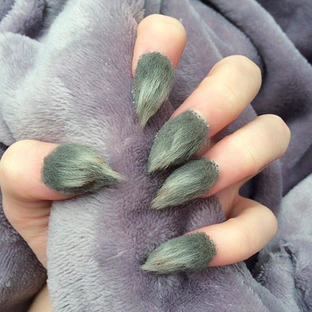 Furry Grinch Nails | POPSUGAR Beauty