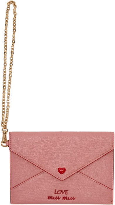 Miu Miu Pink Love Envelope Pouch 20 Heart Gifts Perfect For