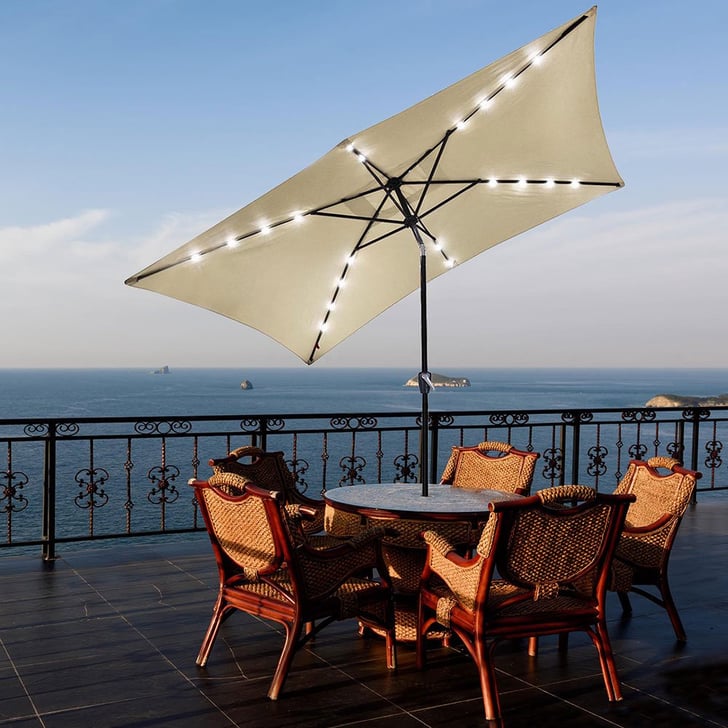 Yescom Rectangle Solar LEDs Patio Umbrella | Best Outdoor ... on {keyword}
