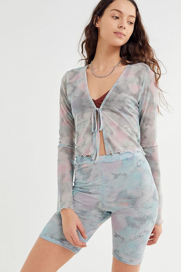 UO Tie-Dye Mesh Top and Bike Short