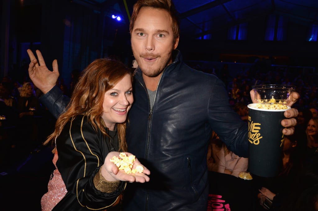 Chris Pratt and Amy Poehler at the MTV Movie Awards 2016