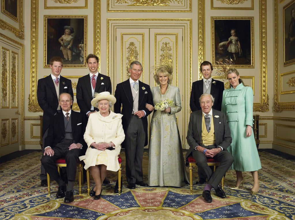 Celebrating her son Prince Charles's marriage to Camilla Parker-Bowles in 2005.
Celebrating her son Prince Charles's marriage to Camilla Parker-Bowles in 2005.