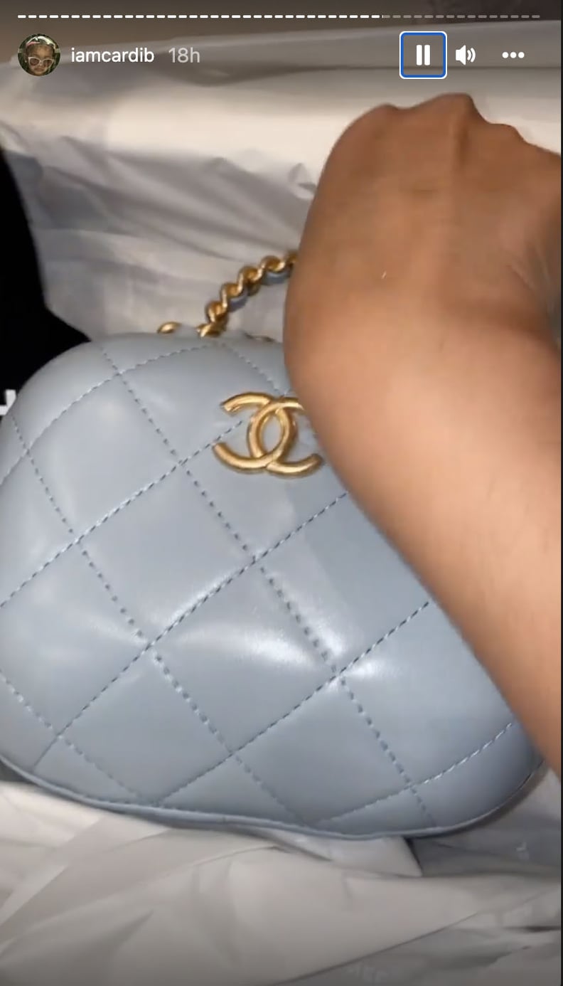Cardi B shows off the $20,500 Chanel purse Offset gave her for Valentine's  Day as they vacation in mystery location (video)