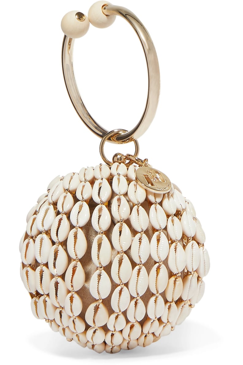 Rosantica Lira gold-tone, bead and shell tote
