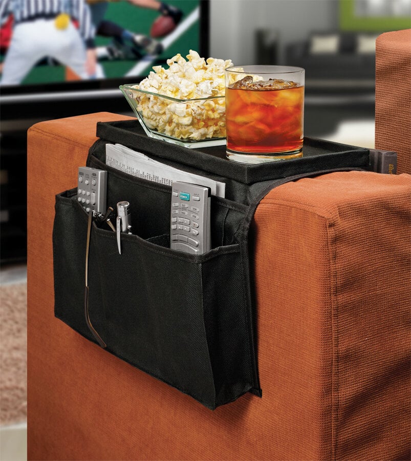 Ideas in Motion 6 Pocket Sofa Couch Arm Rest Organizer With TableTop
