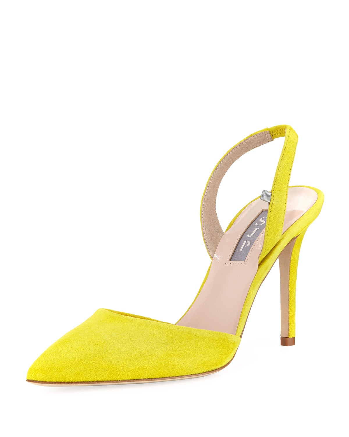 Yellow slingback heels sales