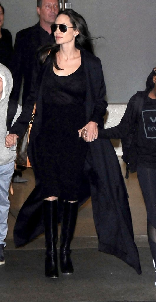 Angelina Jolie Wearing Louis Vuitton Bag at LAX