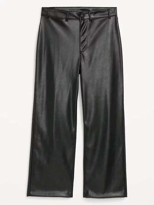 Old Navy High-Waisted Faux-Leather Cropped Wide-Leg Pants