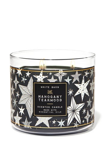 Mahogany Teakwood Three-Wick Candle