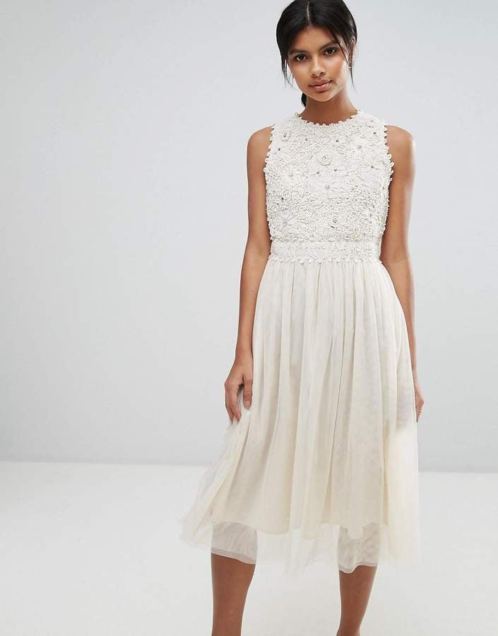 French Connection Lisa Lace Bodice Midi Dress