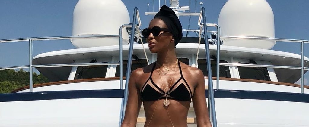 Naomi Campbell Black Bikini August 2018