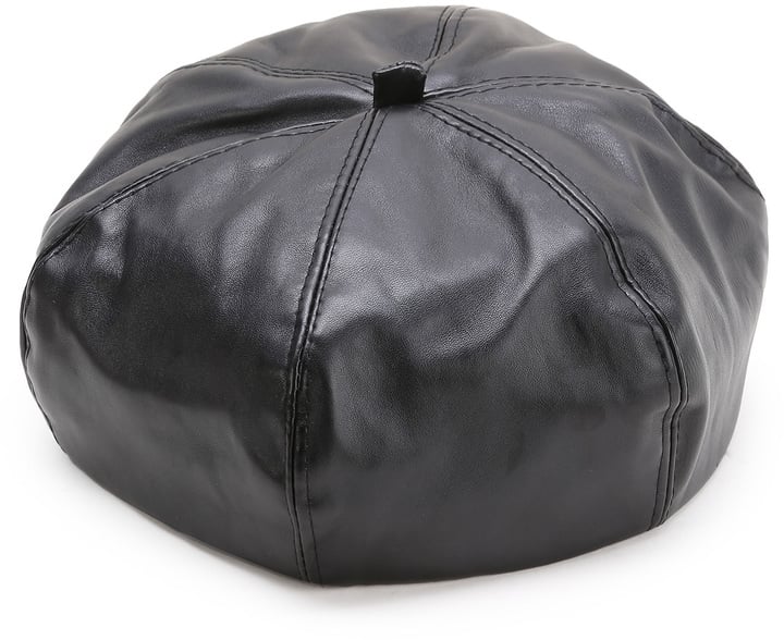 Shein Black Faux Leather Beret