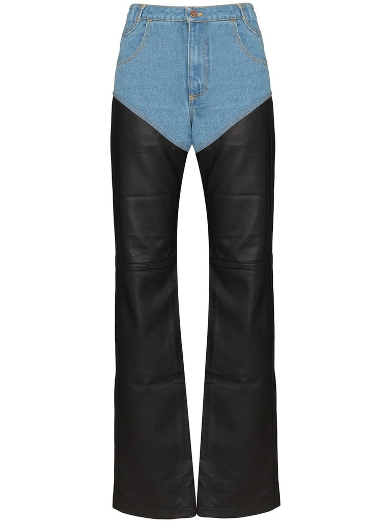 Our Pick: Telfar high-waisted Denim And Leather Trousers