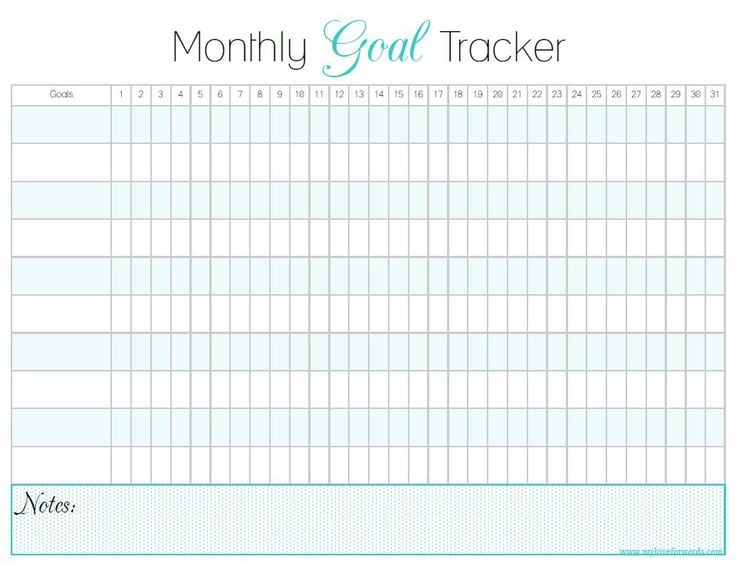 Printable Monthly Goal Tracker