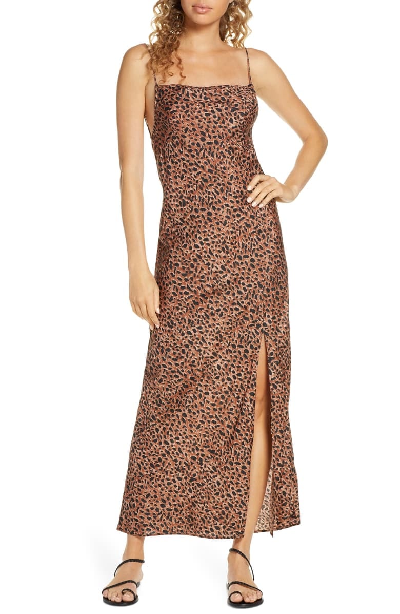 Billabong Love Bias Leopard Print Cover-Up Maxi Dress