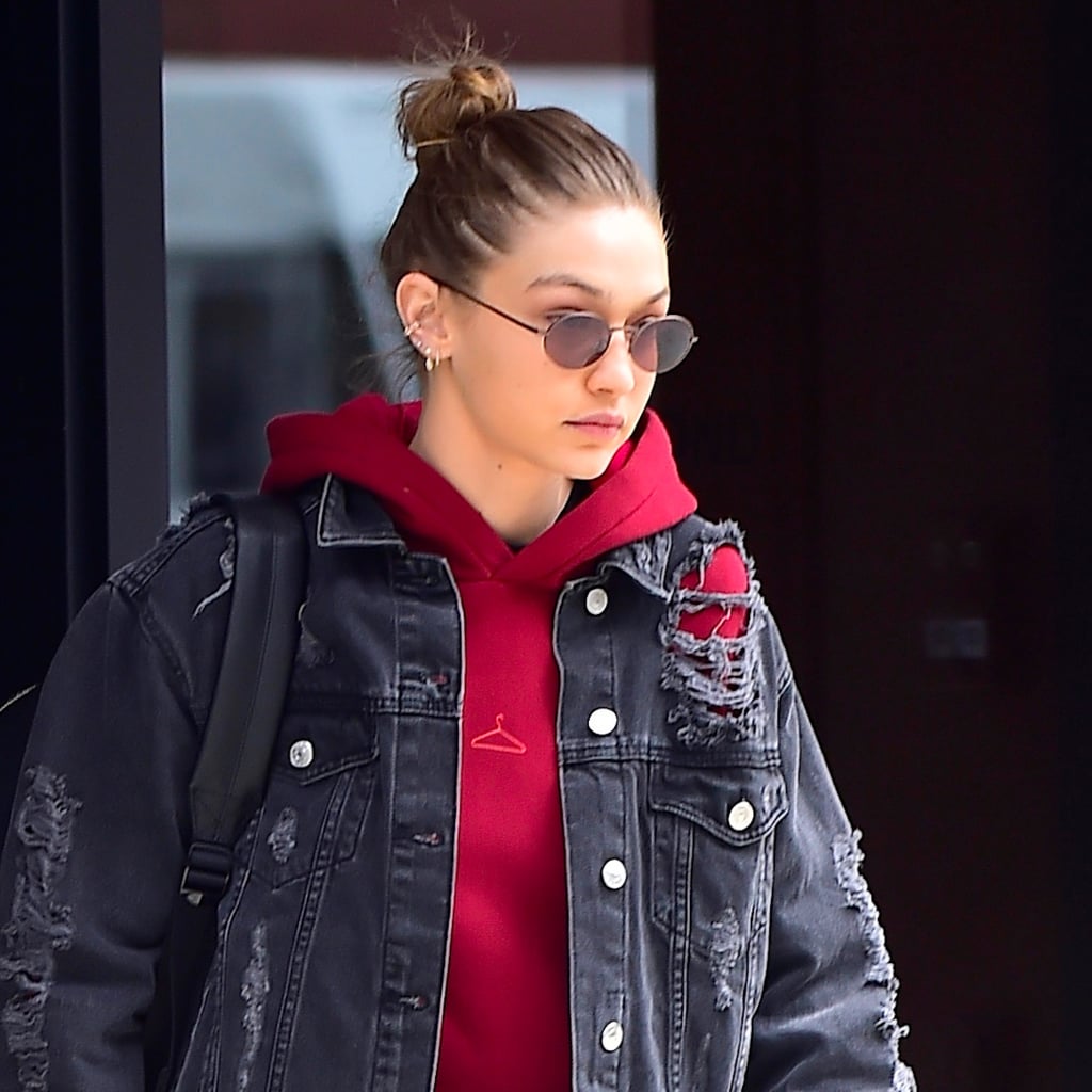 Gigi Hadid Wearing Distressed Denim 