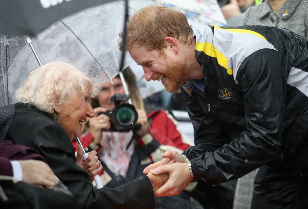 Prince Harry Hugging Elderly Lady in Sydney June 2017