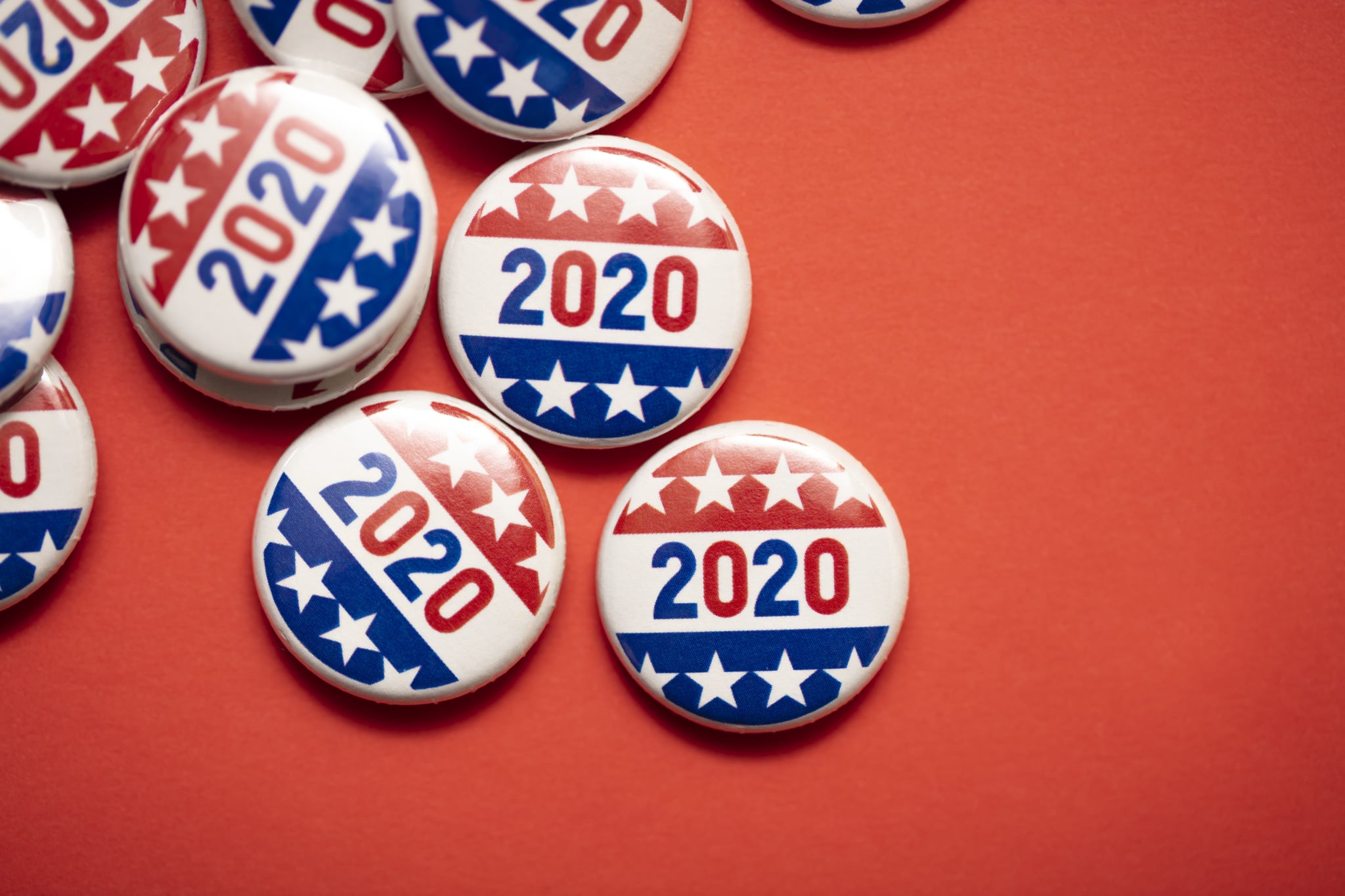 A 2020 voting badge.