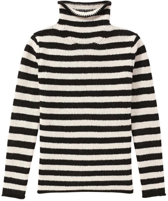 Joe Fresh Chunky Knit Stripe Turtleneck ($30) | Olivia Palermo Dabs Wearing Striped Sweater 