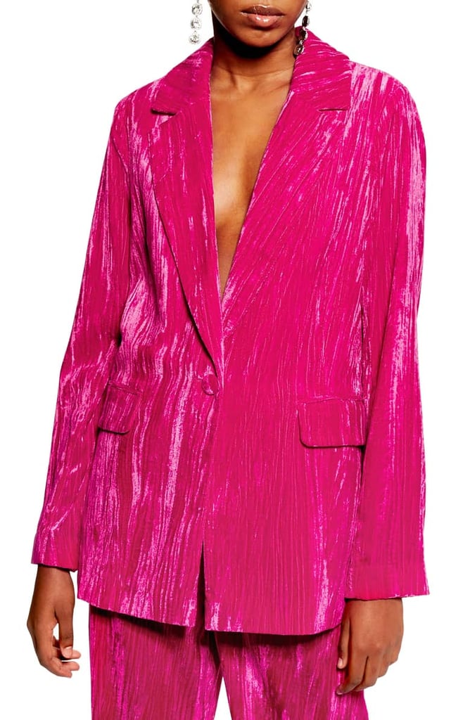 Topshop Crinkle Velvet Jacket