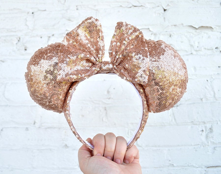 Full Rose Gold Sequin Minnie Mouse Ears ($17)