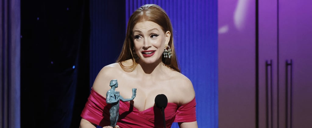 Jessica Chastain Talks Tripping at the 2023 SAG Awards