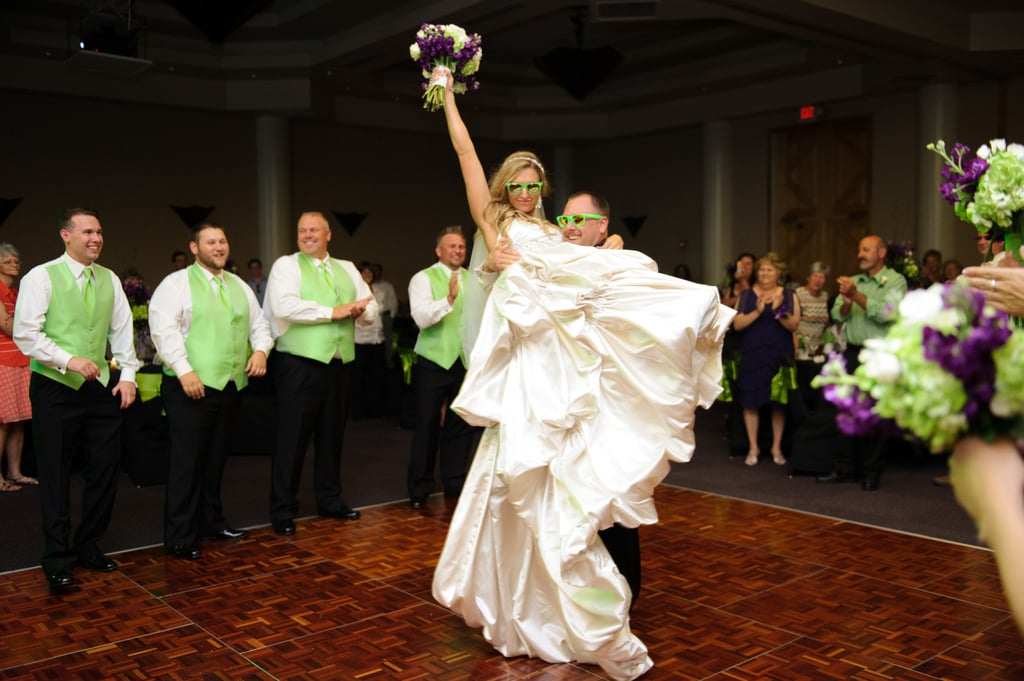 Derrick carried his beautiful bride on to the dance floor.