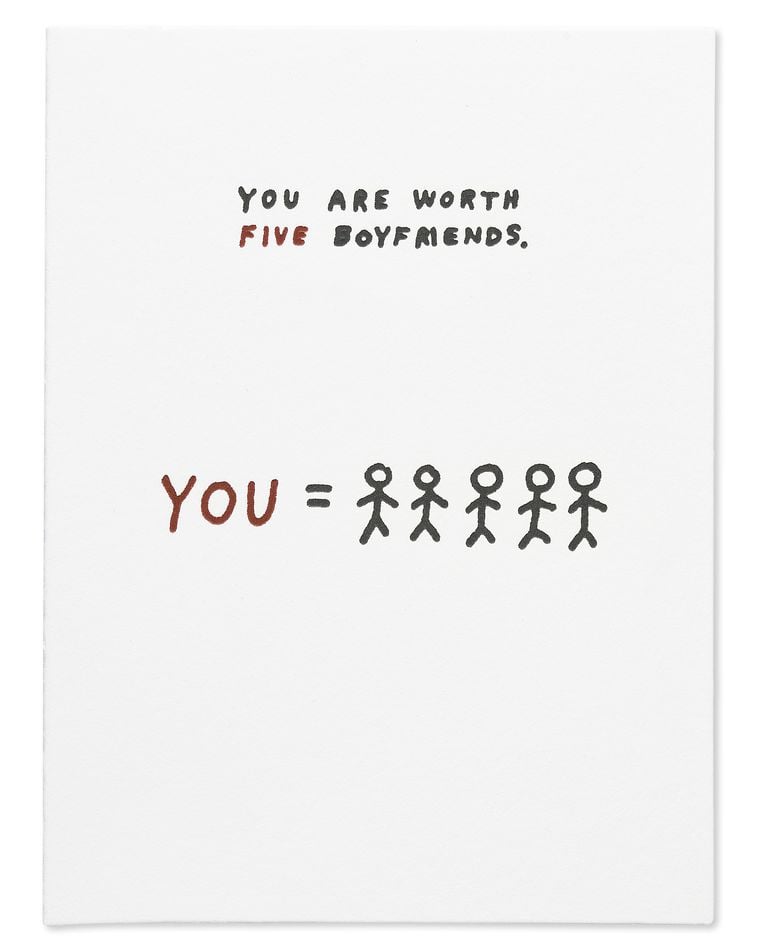 Worth Five Boyfriends Card
