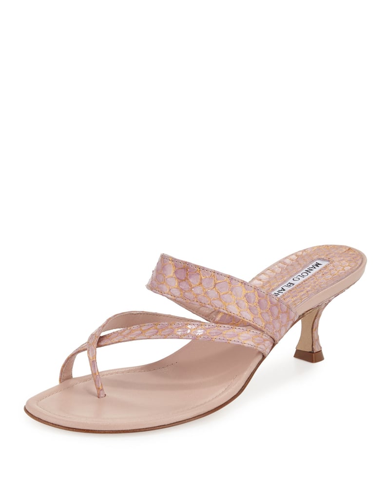 Manolo Blahnik Susa Snakeskin Slide