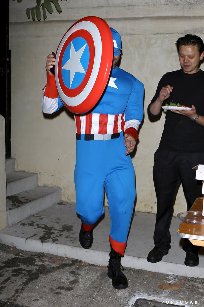 Gerard Butler was reportedly under this Captain America costume.