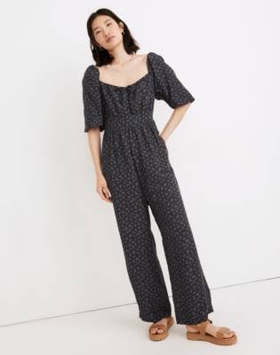 Madewell Square-Neck Bubble-Sleeve Jumpsuit