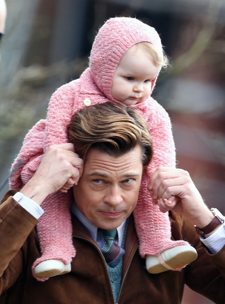 Brad Pitt With Baby on the Set of Five Seconds of Silence