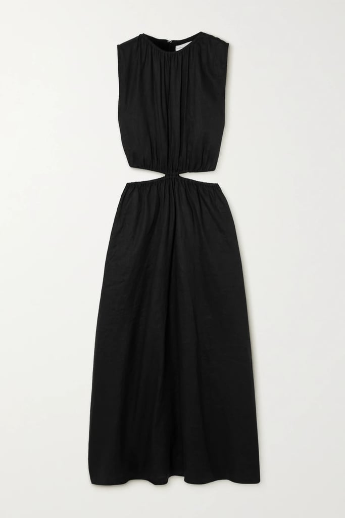Faithful the Brand Las Flores Cutout Gathered Linen Maxi Dress