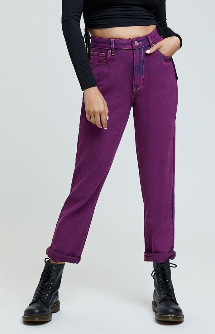 PacSun Bright Violet Mom Jeans