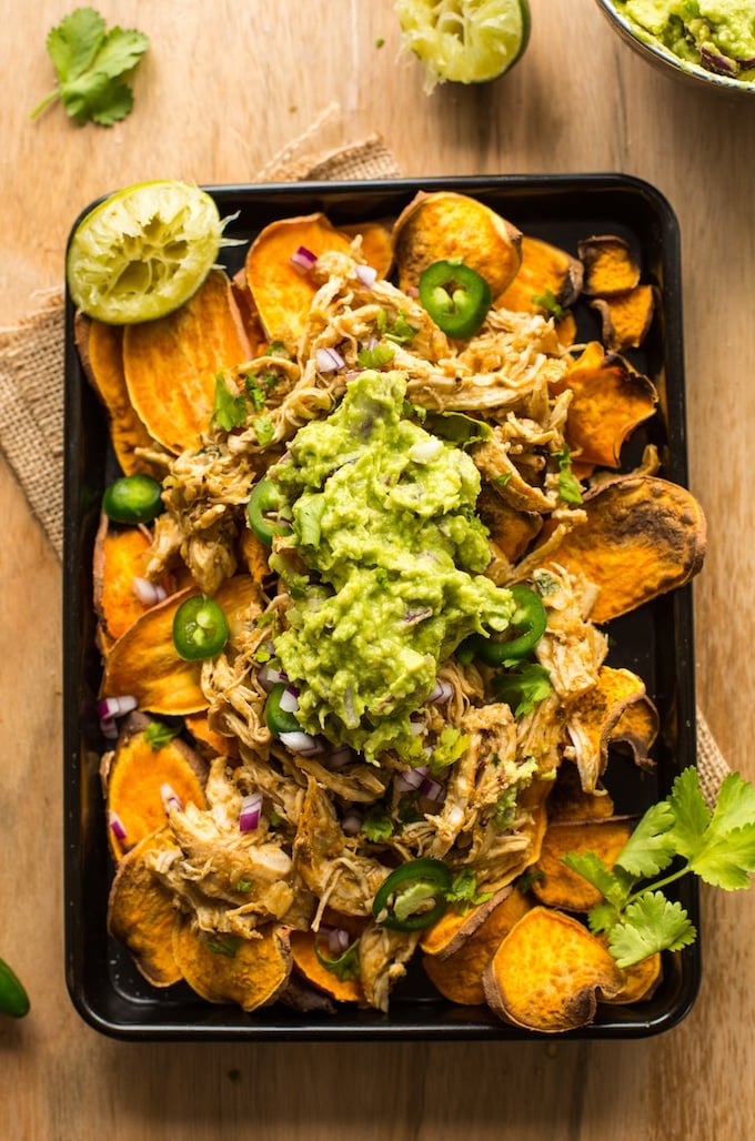 Sweet Potato Nachos With Chicken Carnitas