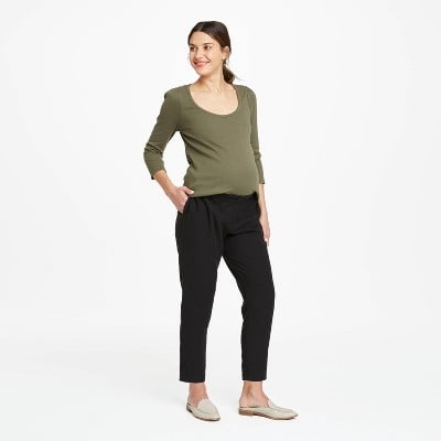 The Nines by Hatch Maternity Twill Paperbag Pants