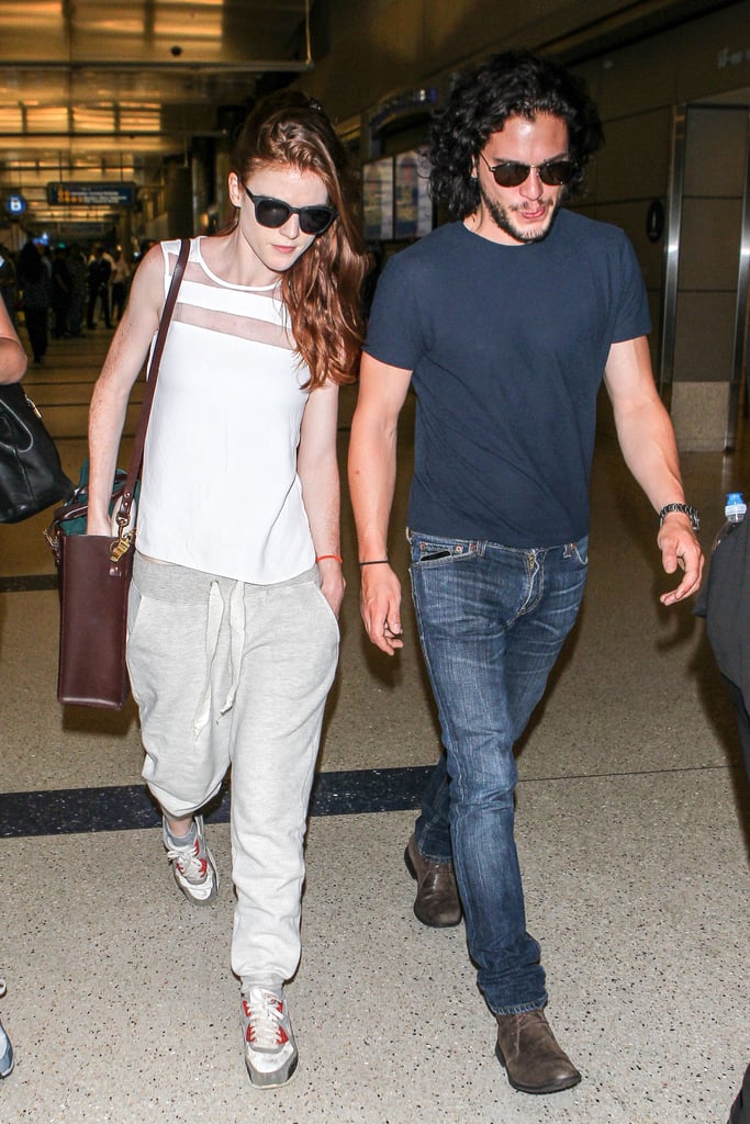 Game of Thrones' Kit Harington and Rose Leslie arrived at LAX together on Wednesday.