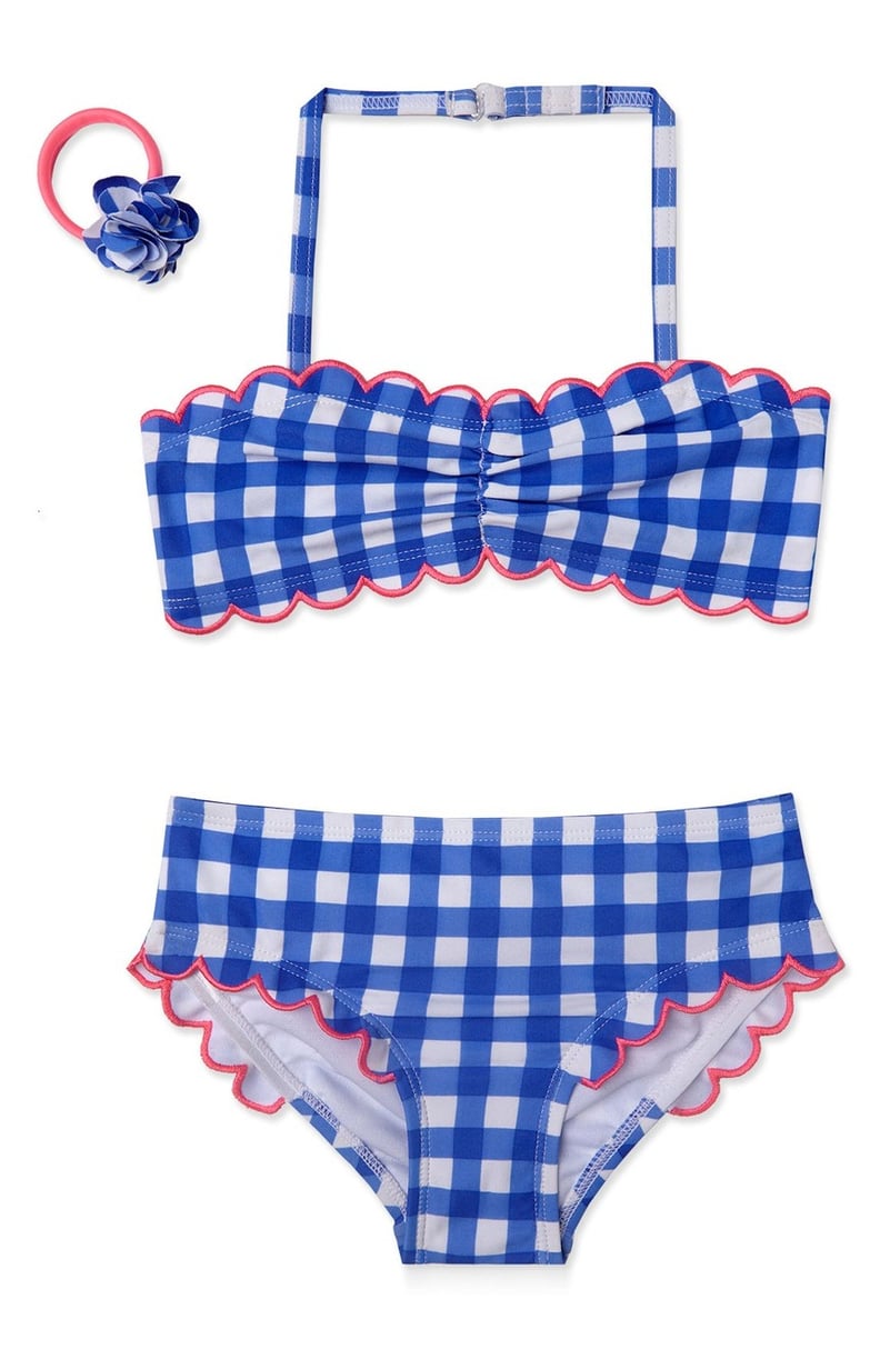 Hula Star Girl's Gingham Two-Piece Swimsuit & Ponytail Holder Set