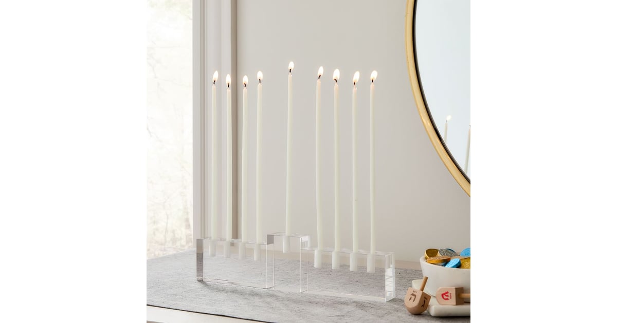 A Pretty Menorah West Elm Glass Menorah The Best Hanukkah Gifts 2021 POPSUGAR Smart