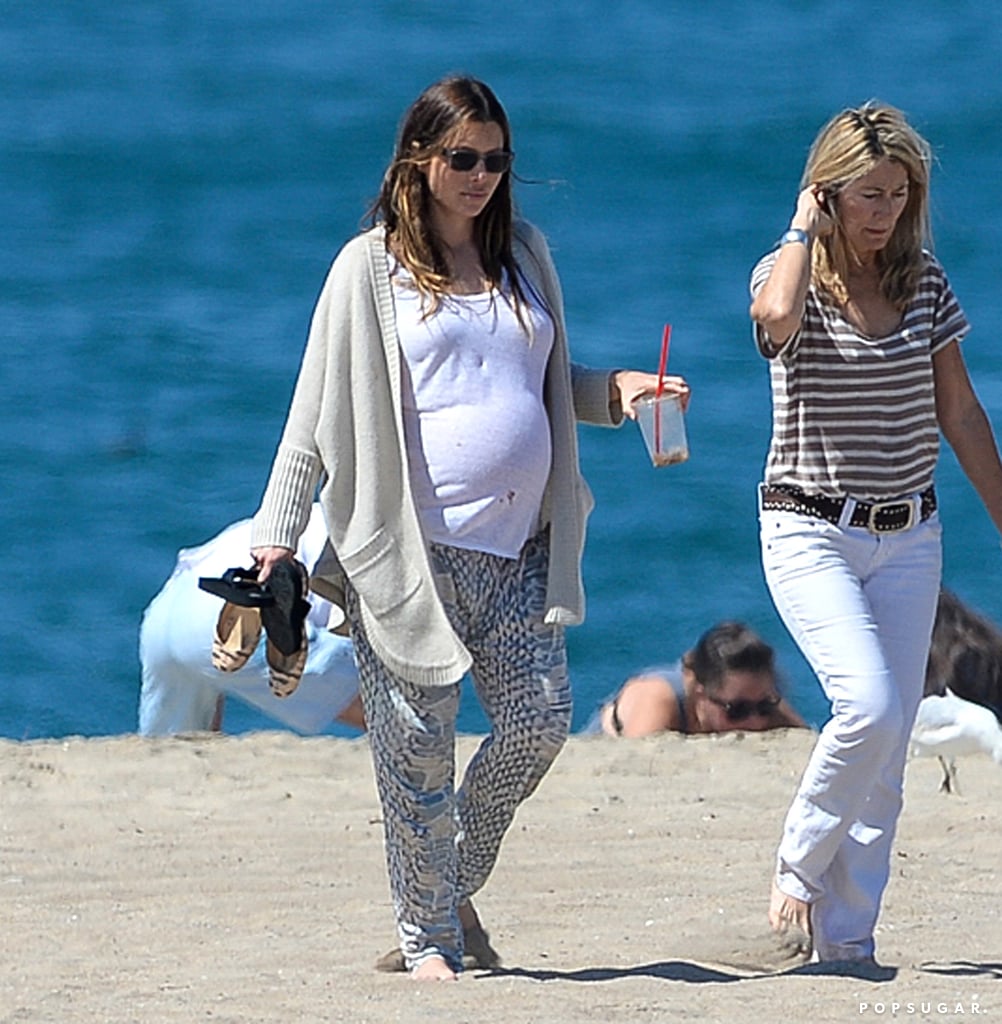 Pregnant Jessica Biel on the Beach Pictures