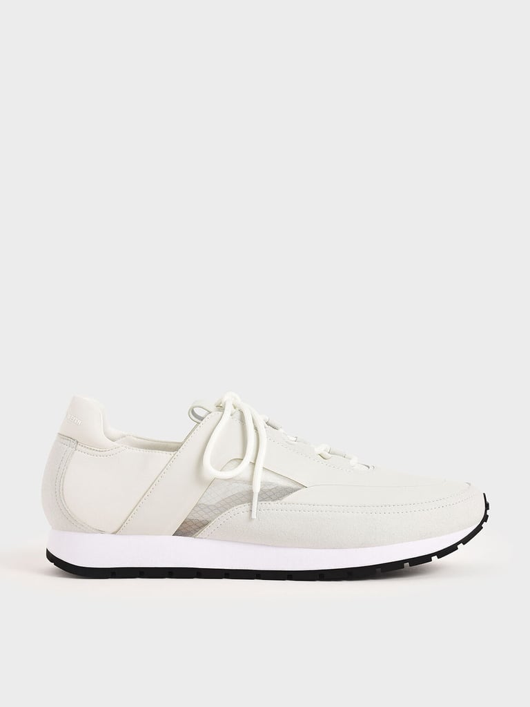 Charles & Keith White Lace-Up Trainers