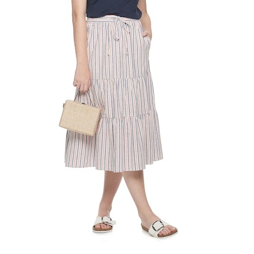 POPSUGAR Tiered Midi Skirt